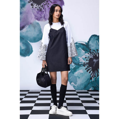 Genes Lecoanet Hemant Black White Layered Relax Fit Dress