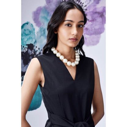Genes Lecoanet Hemant Wool Deconstructed Semi Fit Dress- Black