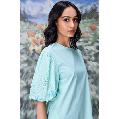 Genes Lecoanet Hemant Sequins cape A-Line Dress