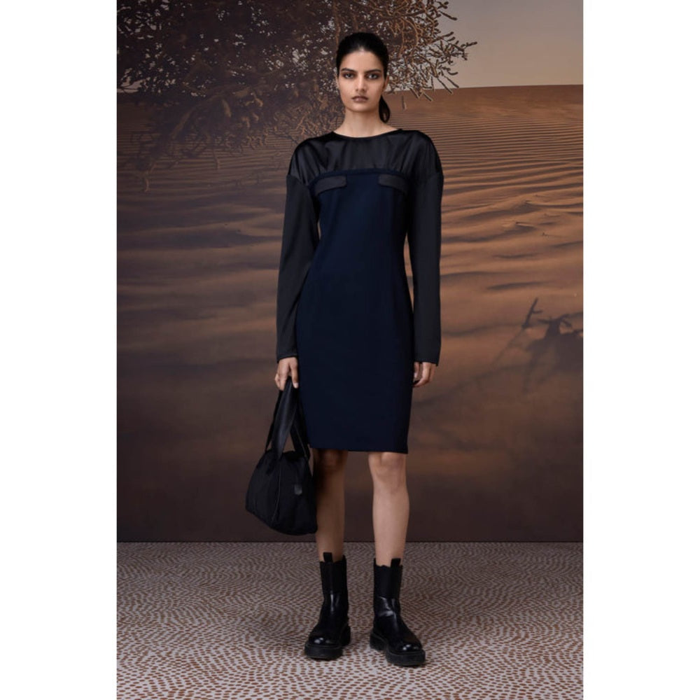 Genes Lecoanet Hemant Structured Navy Shift Dress