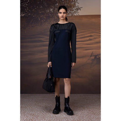 Genes Lecoanet Hemant Structured Navy Shift Dress