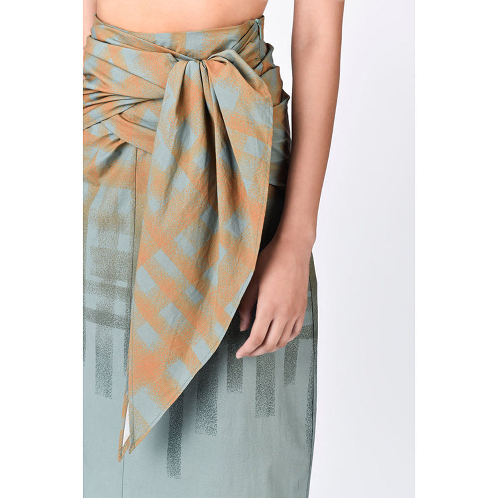 Genes Lecoanet Hemant Multi-Color Cotton Poplin Abstract Midi Skirt