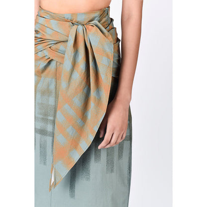 Genes Lecoanet Hemant Multi-Color Cotton Poplin Abstract Midi Skirt