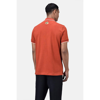 Genes Lecoanet Hemant Regular Fit Men's Polo T-Shirt With Genes Fruit Basket Embroidery Coral Orange