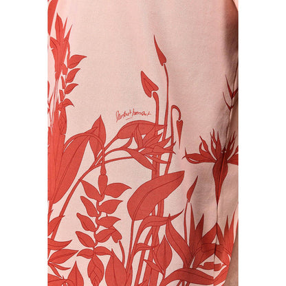 Genes Lecoanet Hemant Men's Regular Fit Polo T-Shirt With Tropical Print-Light Peach