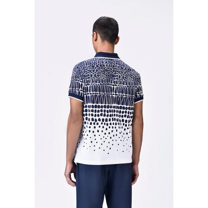 Genes Lecoanet Hemant Regular Fit Polo T-Shirt With Cell Degrade Print - Clay-Green