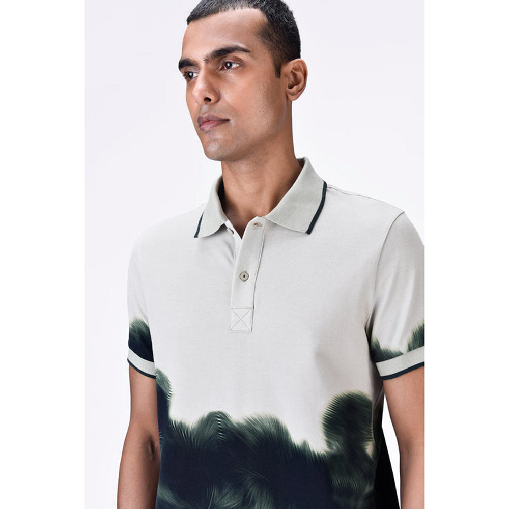 Genes Lecoanet Hemant Taupe-Green Uv Abstract Polo T-Shirt