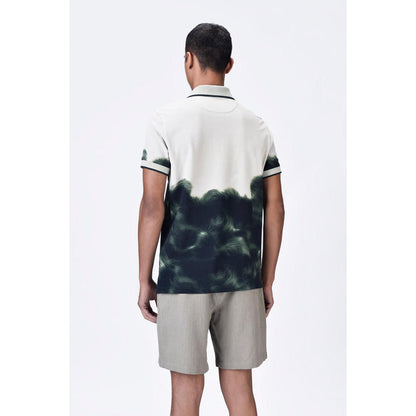 Genes Lecoanet Hemant Taupe-Green Uv Abstract Polo T-Shirt