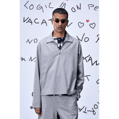 Genes Lecoanet Hemant Wool Relax Fit T-Shirt- Pearl Grey