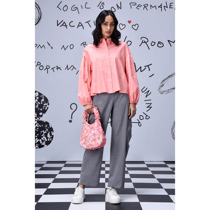 Genes Lecoanet Hemant Gather Heart Relax Fit Shirt- Coral Peach
