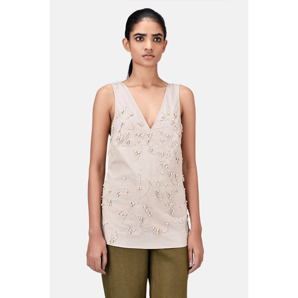 Genes Lecoanet Hemant A-Line Top With Floral Applique