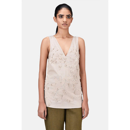 Genes Lecoanet Hemant A-Line Top With Floral Applique