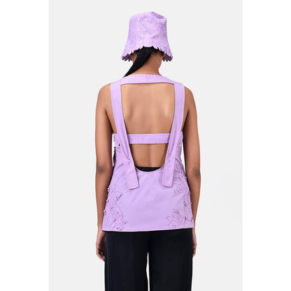Genes Lecoanet Hemant A-Line Top With Floral Applique