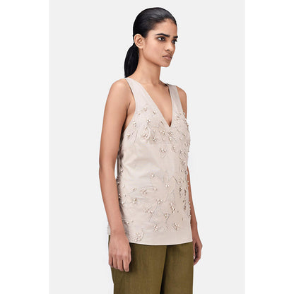 Genes Lecoanet Hemant A-Line Top With Floral Applique