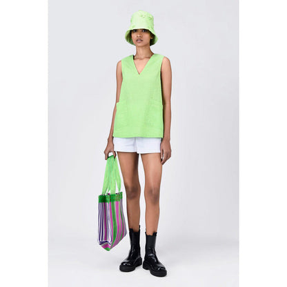 Genes Lecoanet Hemant A-Line Sleeveless Top With V-Neck-Black
