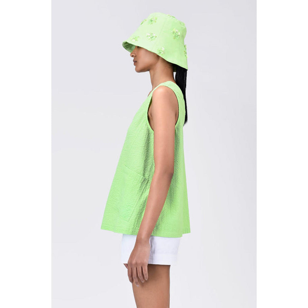 Genes Lecoanet Hemant A-Line Sleeveless Top With V-Neck-Black