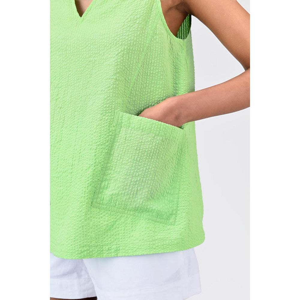 Genes Lecoanet Hemant A-Line Sleeveless Top With V-Neck-Black