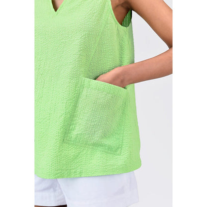 Genes Lecoanet Hemant A-Line Sleeveless Top With V-Neck-Black