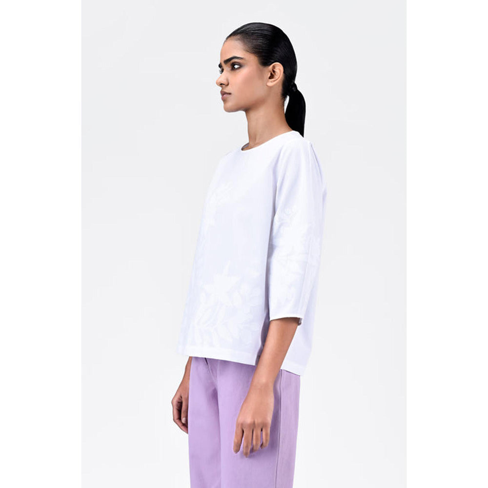 Genes Lecoanet Hemant Straight Fit Top With Tropical Applique