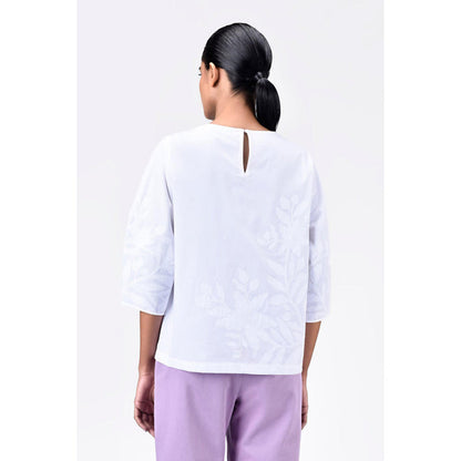 Genes Lecoanet Hemant Straight Fit Top With Tropical Applique