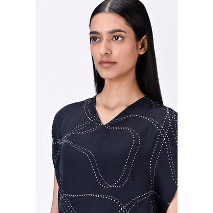 Genes Lecoanet Hemant Women'S Black Viscose Satin Top