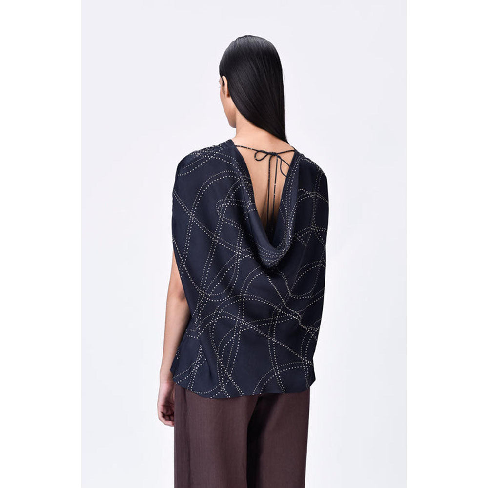 Genes Lecoanet Hemant Women'S Black Viscose Satin Top