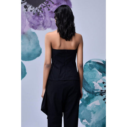 Genes Lecoanet Hemant Cotton Lace Up Corset- Black