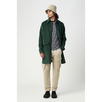Genes Lecoanet Hemant Relaxed Fit Overcoat with Covered Zipper Front