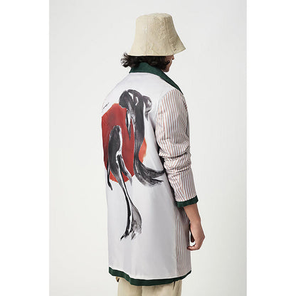 Genes Lecoanet Hemant Relaxed Fit Overcoat with Covered Zipper Front