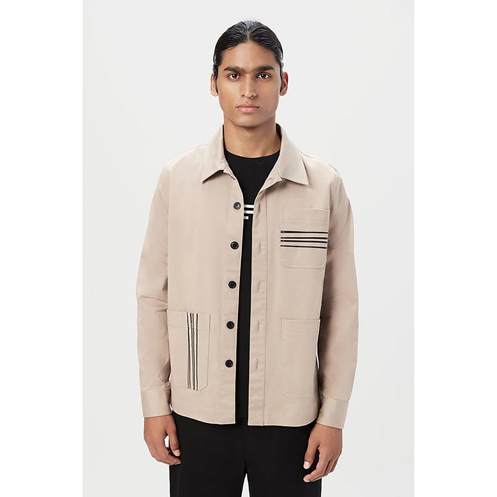 Genes Lecoanet Hemant Relaxed Fit Button-Up Jacket with Top Stitch Details