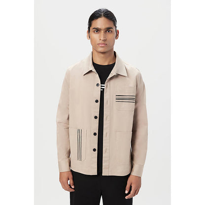 Genes Lecoanet Hemant Relaxed Fit Button-Up Jacket with Top Stitch Details