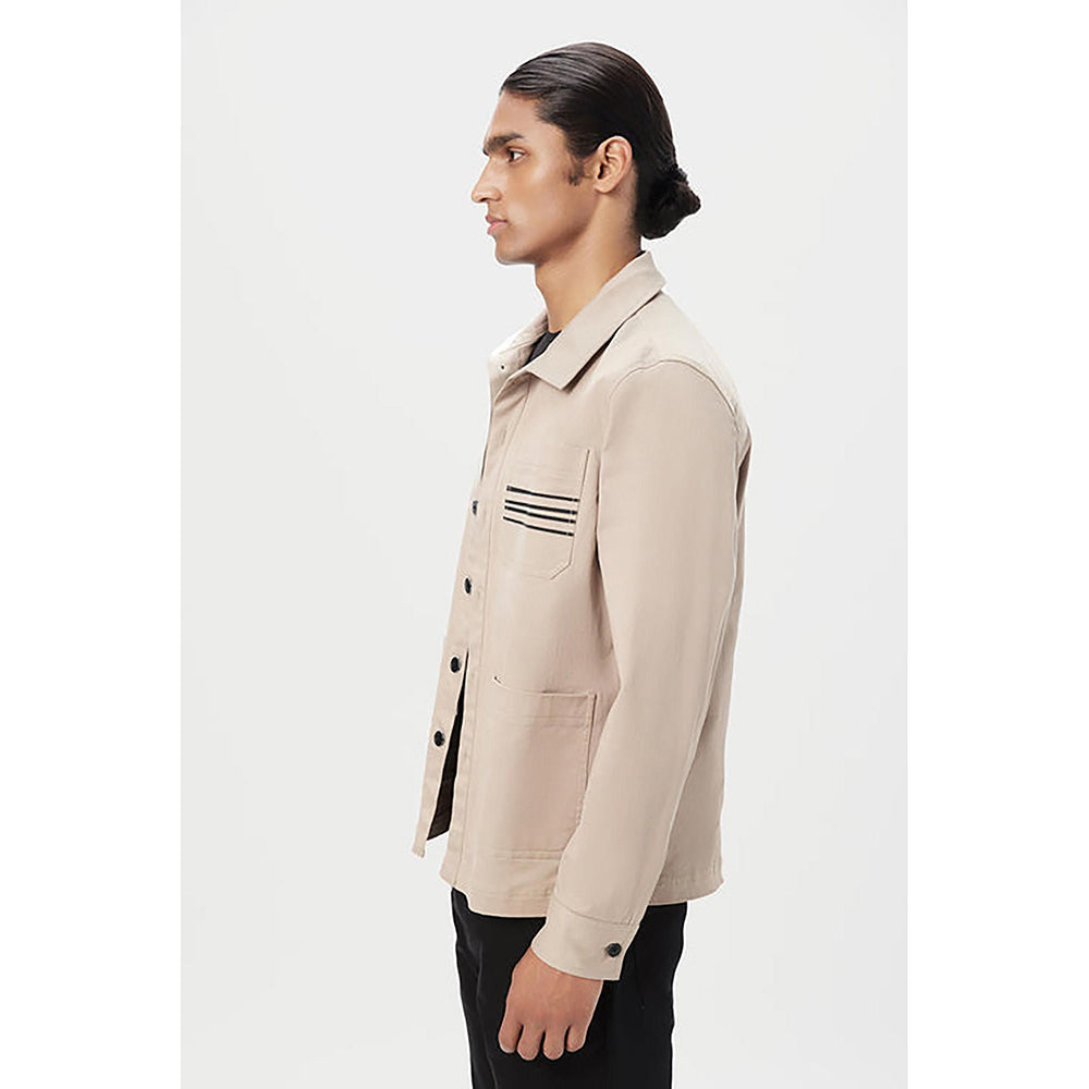 Genes Lecoanet Hemant Relaxed Fit Button-Up Jacket with Top Stitch Details
