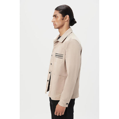 Genes Lecoanet Hemant Relaxed Fit Button-Up Jacket with Top Stitch Details
