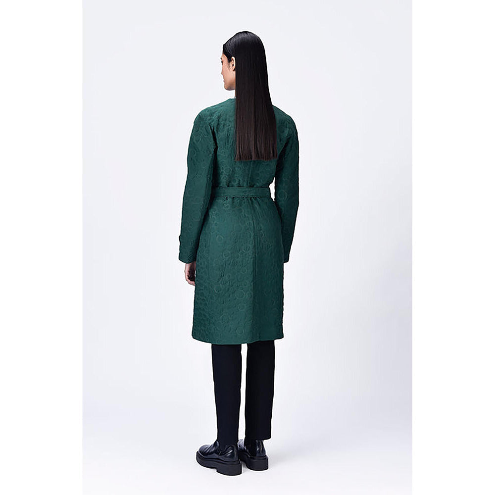 Genes Lecoanet Hemant Semi-Fitted Trench Coat with Tie-Up Belt