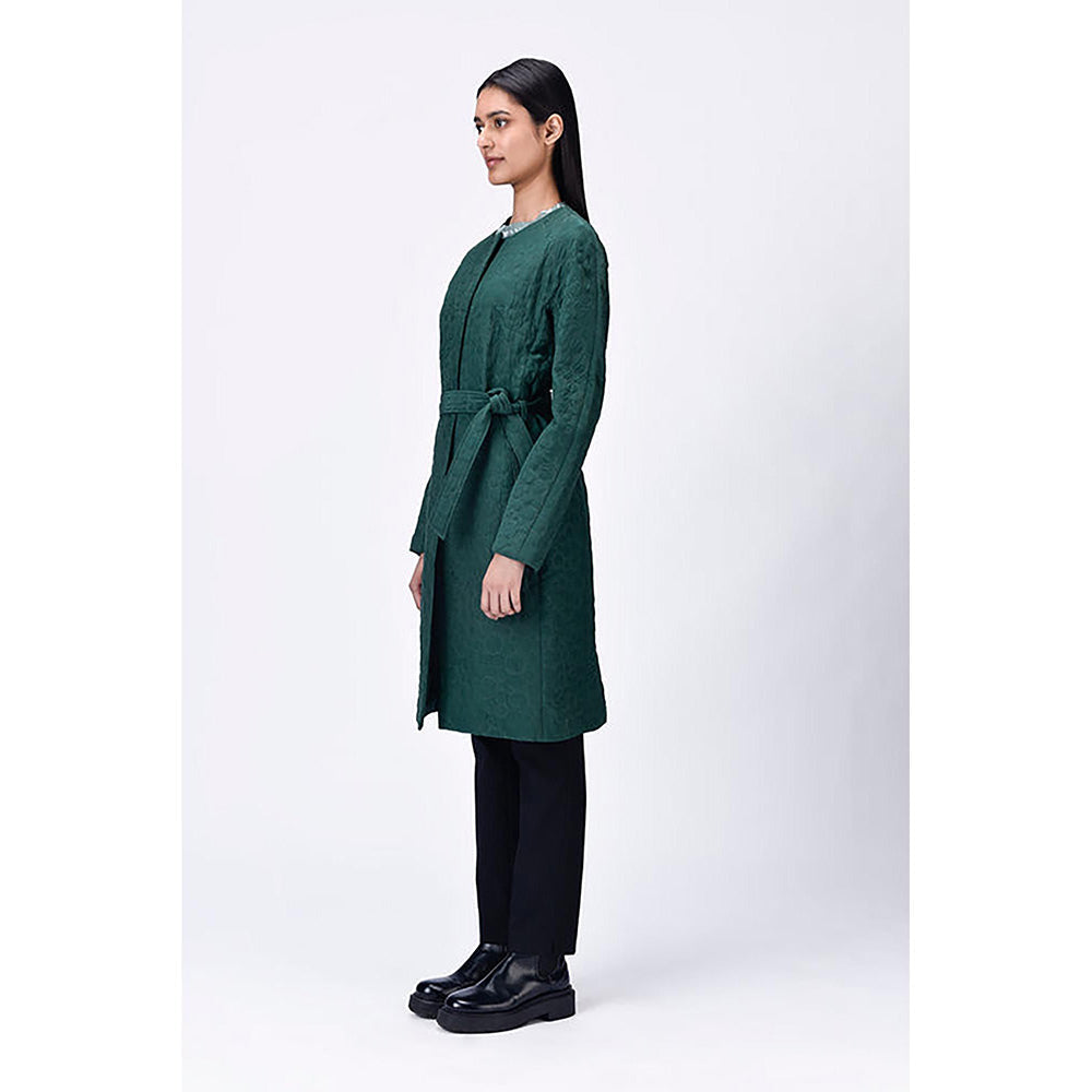 Genes Lecoanet Hemant Semi-Fitted Trench Coat with Tie-Up Belt