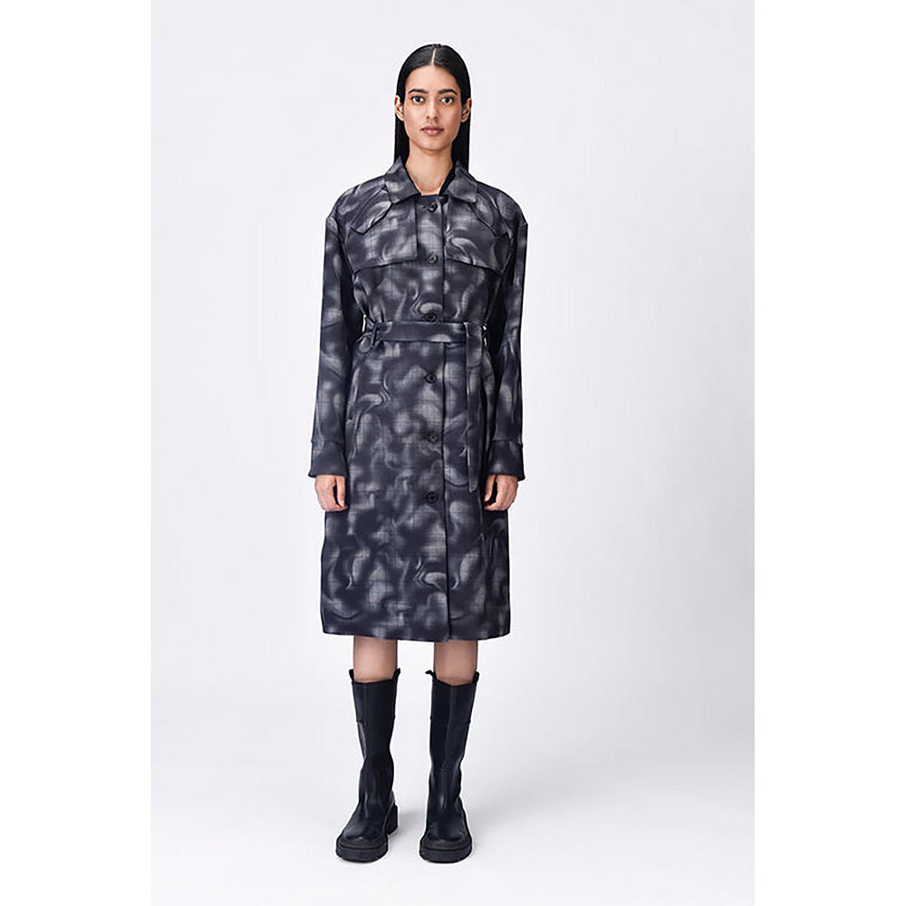 Genes Lecoanet Hemant Grey Crepe Abstract Jacket