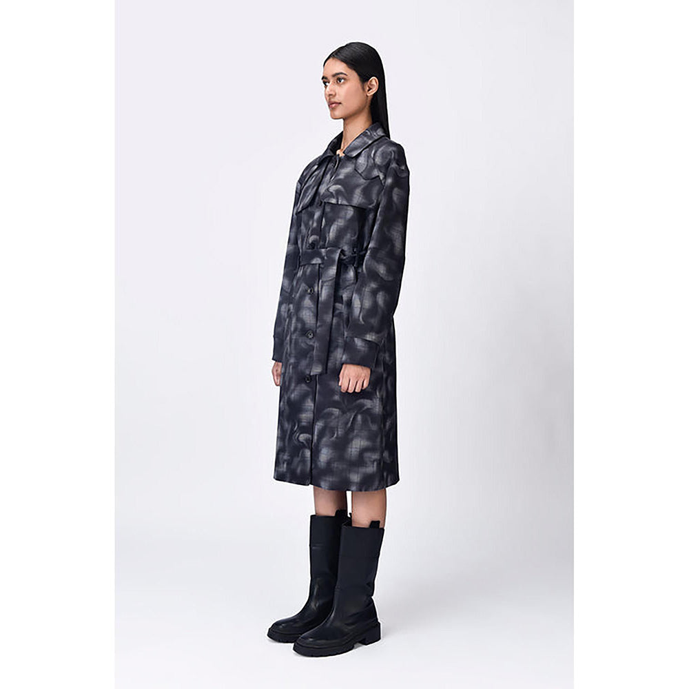 Genes Lecoanet Hemant Grey Crepe Abstract Jacket