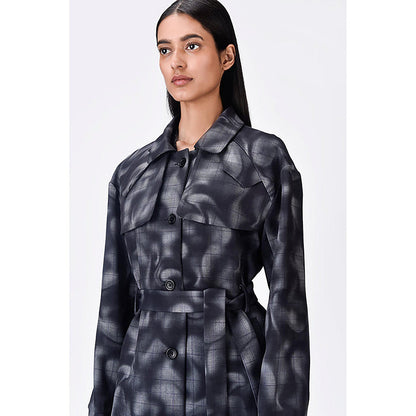 Genes Lecoanet Hemant Grey Crepe Abstract Jacket