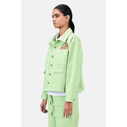 Genes Lecoanet Hemant Mint Breeze Embroidered Jacket
