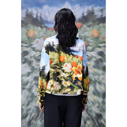 Genes Lecoanet Hemant Multi-Color Twill Floral Jacket