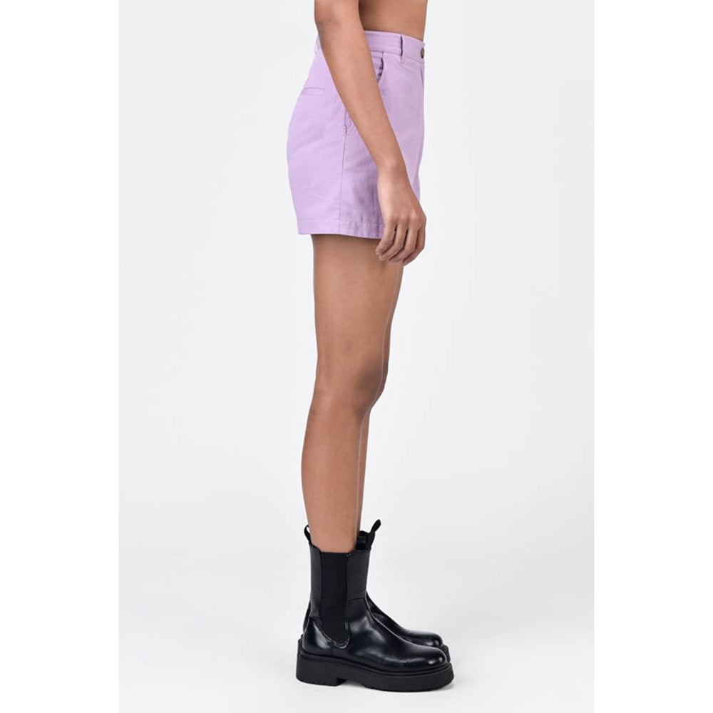 Genes Lecoanet Hemant Women'S Regular Fit Cotton Light Twill Shorts Lavender