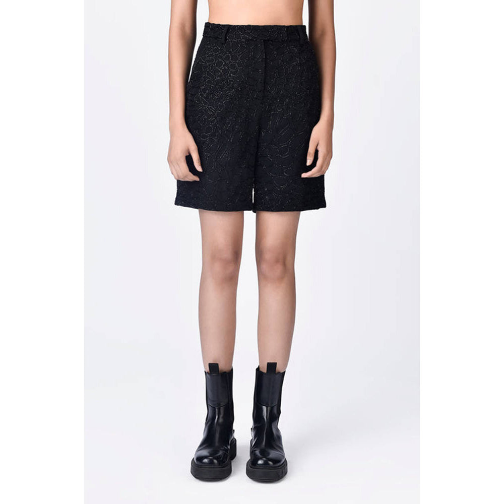 Genes Lecoanet Hemant Black Crepe Shorts