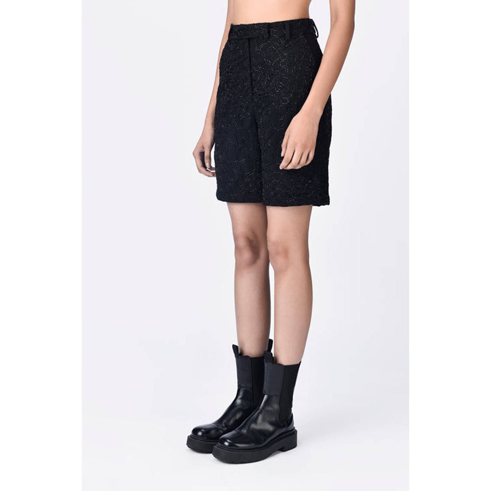 Genes Lecoanet Hemant Black Crepe Shorts
