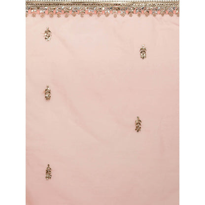 Geroo Luxe Peach Gotta Patti Organza Saree with Unstitched Blouse