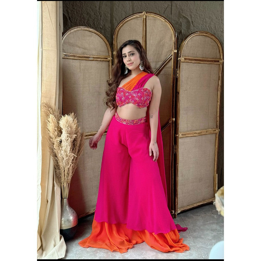 Glamique by Gungun Pink And Orange Co-Ord (Set of 2)