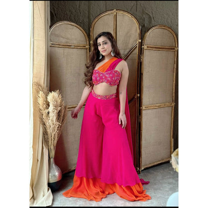 Glamique by Gungun Pink And Orange Co-Ord (Set of 2)