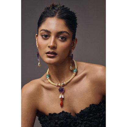Goddess Of Glocal Purple Ahimsa Rarh Necklace