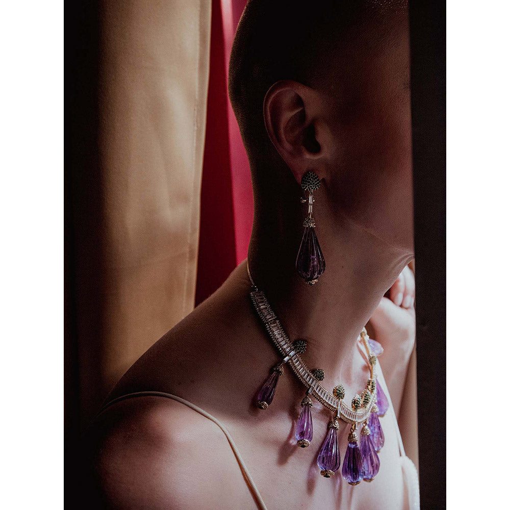 Goddess Of Glocal Purple Matinee Earring