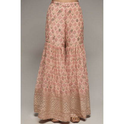 Gopi Vaid Pink Nusrat Sleeveless Sharara (Set of 3)
