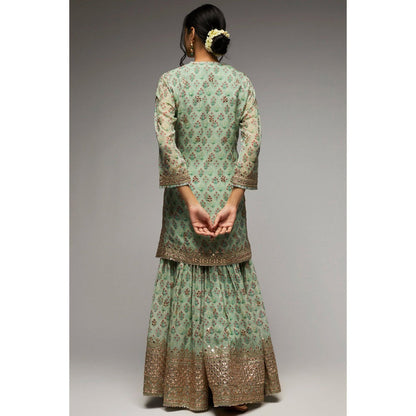 Gopi Vaid Turquoise Nusrat Sharara (Set of 3)